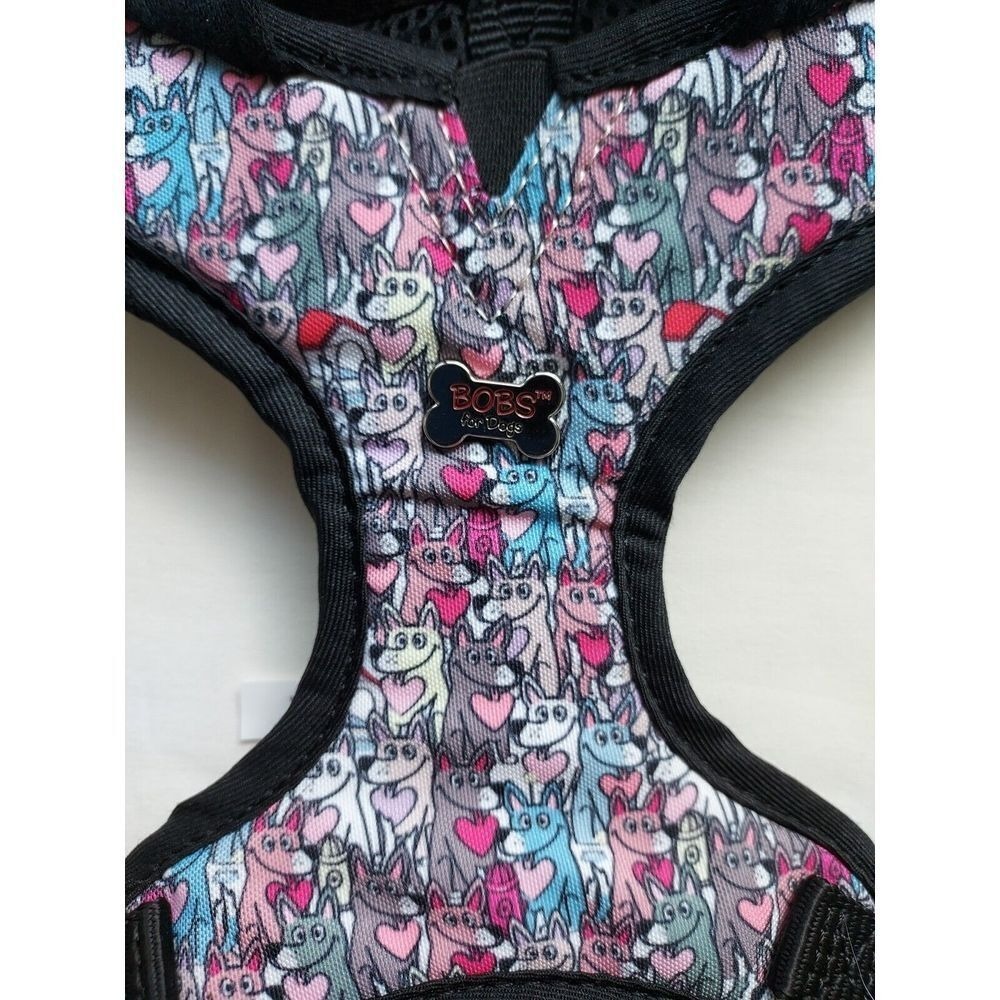Bobs By Skechers XS Adjustable Hooded Dog Harness Loverboy Print Dogs NWT